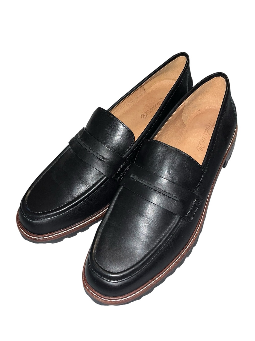 Madewell The Corinne Lugsole Black Leather Loafer - Size 10